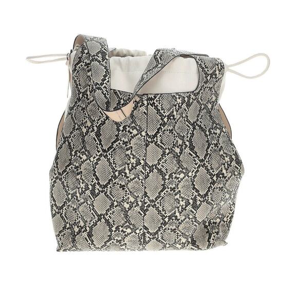 NWT MNG Mango Limited Edition Large Snake Print Tote Shoulder Bag Beige Gray NEW - Picture 3 of 7